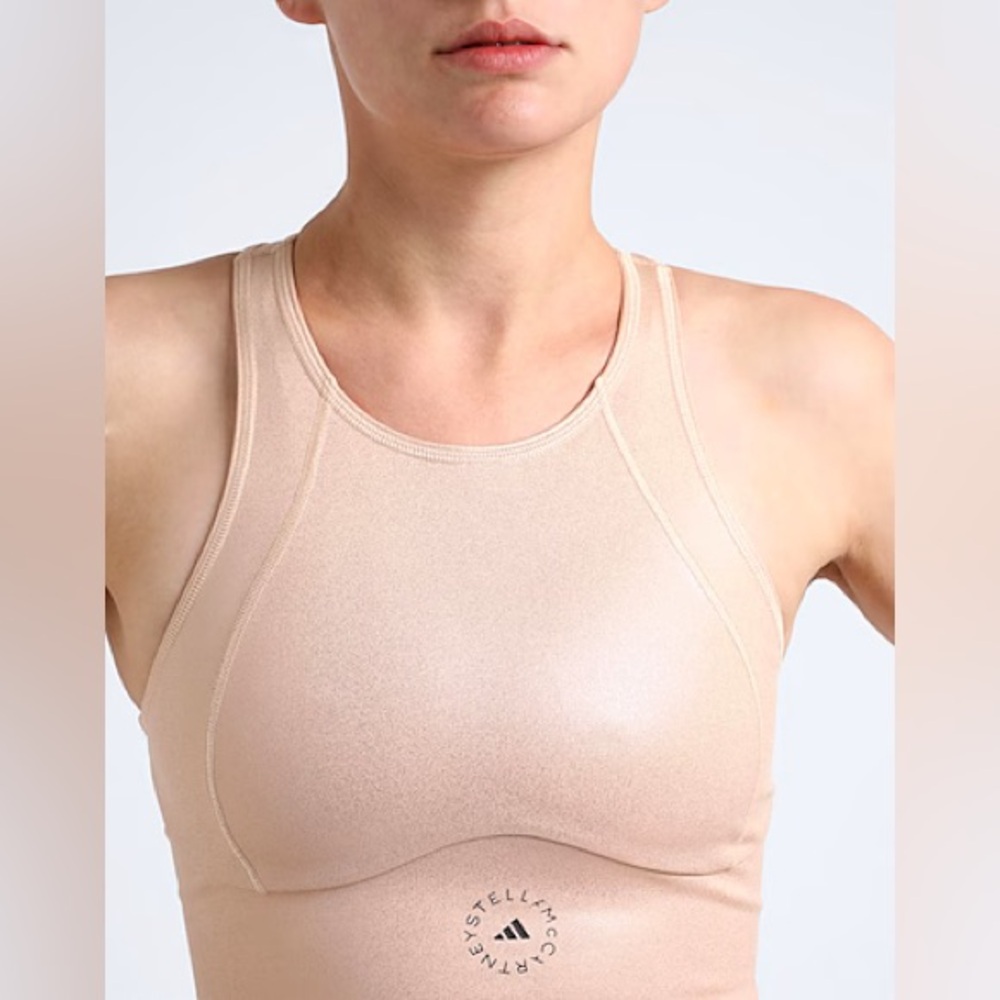 Stella McCartney Blush Crop Top with High Neckline, Small